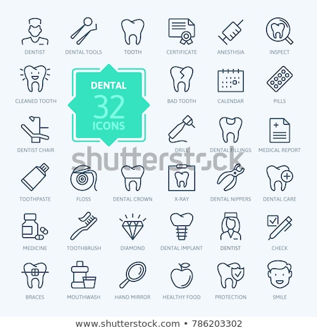 Stock fotó: Tooth Caries Line Icon