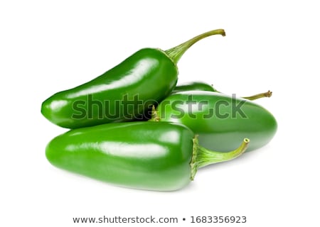 Foto stock: Green Pepper On White Background