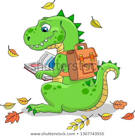 Stock fotó: Cartoon T Rex Autumn