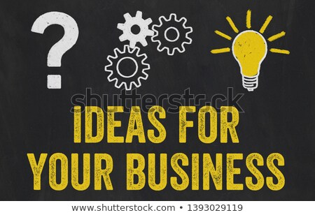 Foto stock: Question Mark Gears Light Bulb Concept - Grow Your Business