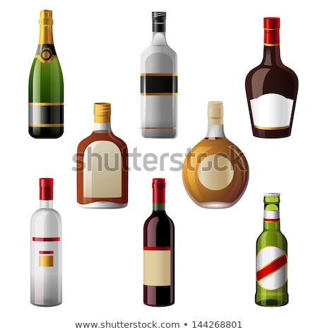 Stock foto: Champagne Blank Bottle Alcohol Color Vector