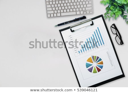 Stock fotó: Office Workplace Table With Report Page