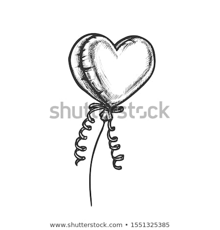 Stock photo: Balloon In Heart Form Decorative Gift Ink Vector