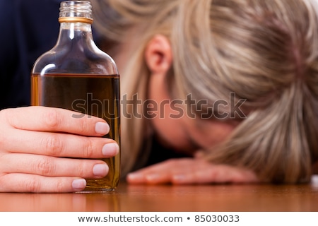 Zdjęcia stock: Alcohol Abuse - Woman Drinking Too Much Brandy