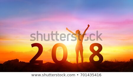 Foto stock: 3d People And Happy New Year 2018