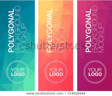 Stock fotó: Abstract Triangle Vibrant Banner Template