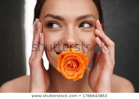 Foto stock: Beauty Portrait Of An Excited Young Topless Woman