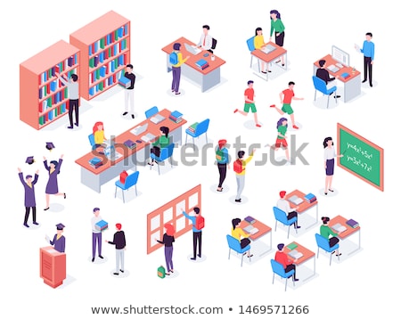 Stok fotoğraf: Math Lesson Teacher And Pupil School Vector