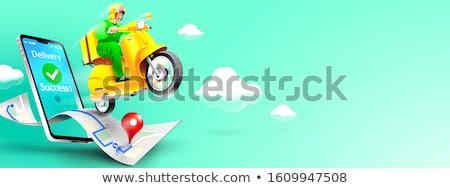 Stockfoto: Online Food Order Package Delivery Service