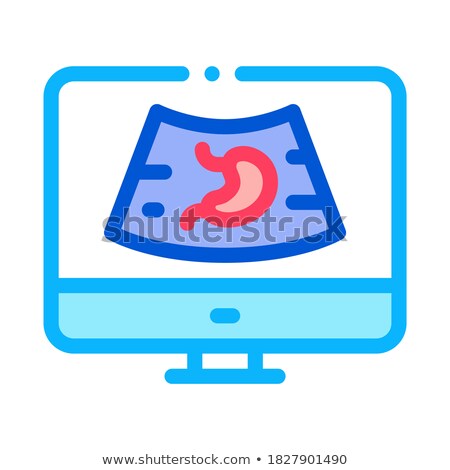 Foto d'archivio: Computer Diagnostics Of Stomach Icon Vector Outline Illustration