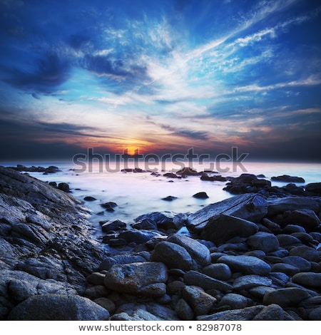 Stok fotoğraf: Afterdark View Of A Tropical Lagoon At Dusk Long Exposure Shot