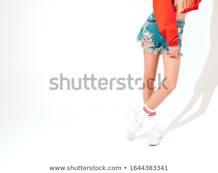 Foto stock: Woman Legs With A Red Sexy Shoes