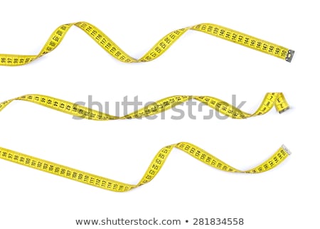 Foto stock: Yellow Tape Measure Over White