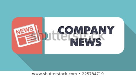 Stok fotoğraf: Company News On Turquoise In Flat Design