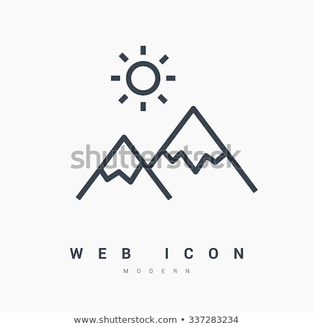 Stock photo: White Line Icons For Alpinism
