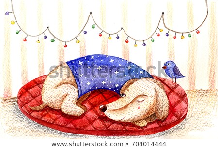 ストックフォト: Watercolor Dog Sleeps