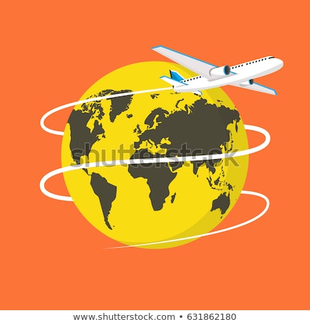 [[stock_photo]]: Airplane Flying Around Earth