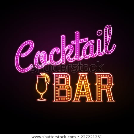Stockfoto: Vector Fresh Cocktail Bar Neon Sign