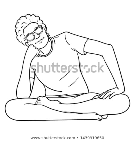 [[stock_photo]]: Happy Man Sitting With Legs Crossed On The Beach