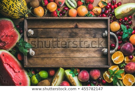 Сток-фото: Fruit Trays With Sweet Red Cherries