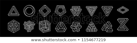 Сток-фото: Set Of Impossible Shapes Optical Illusion Vector Illustration Isolated On White