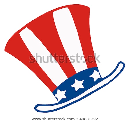 Fourth Of July Hat Gold Stars Illustration Stok fotoğraf © HitToon