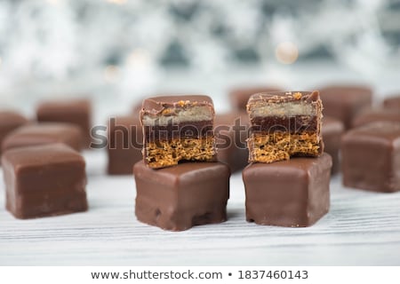 Foto stock: Chocolate Covered Marzipan Squares