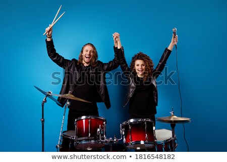 Stok fotoğraf: Punk Woman Holding Her Man By Jacket