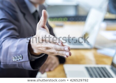 Foto stock: Startup Business Man With An Open Hand Ready To Seal A Deal