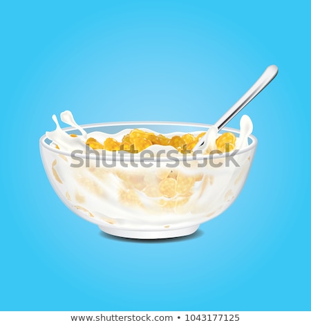 Foto stock: Corn Flakes And White Yogurt