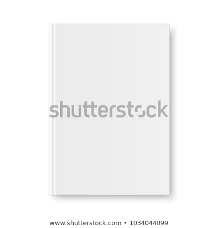 Foto stock: Blank Book Cover White Vector Realistic Illustration Isolated On Gray Background Clean White Mock