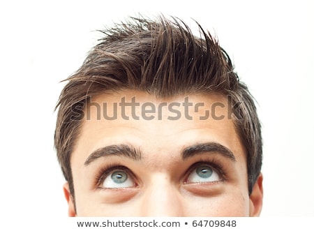 Сток-фото: Portrait Of A Young Business Man Thinking And Looking Up