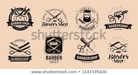 Foto d'archivio: Hipster Barber Scissors Comb Barbershop