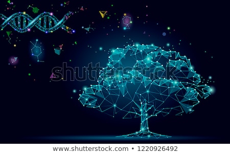 Stock foto: 3d Illustration Of Abstract Dna Helix In Dark Biological Space