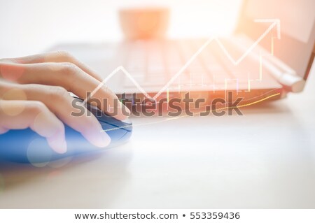 Zdjęcia stock: Growth Arrow On Laptop Computer Stock Market