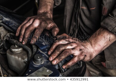 Foto stock: Dirty Hand Worker