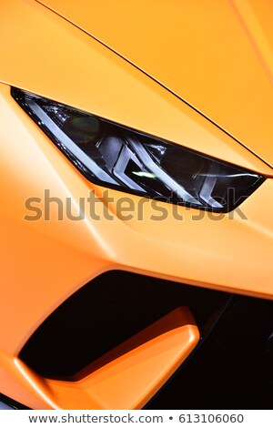 Сток-фото: Orange Sport Car Close Up