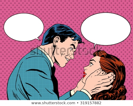 Foto stock: Man And Woman Love Couple In Pop Art Comic Style