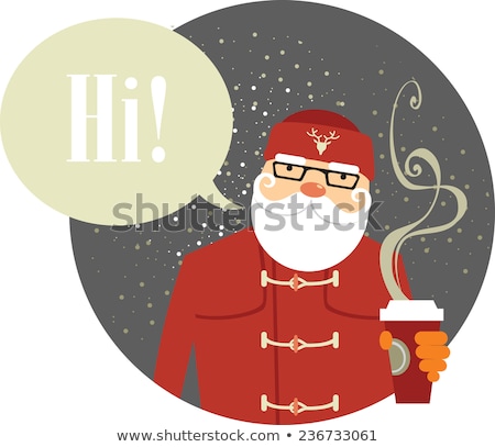 Hipster Santa Claus With A Cup Of Coffee Zdjęcia stock © Zubada