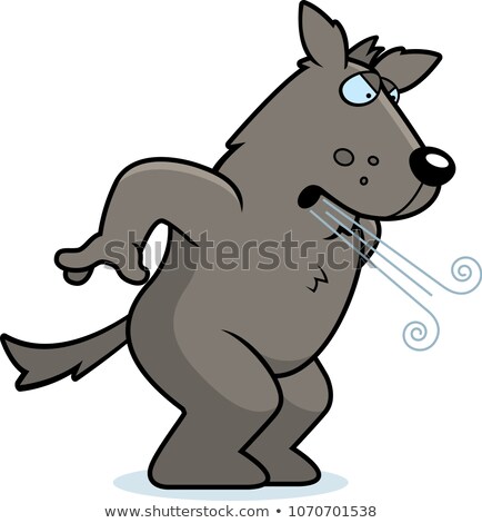 Foto stock: Cartoon Wolf Breath