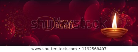 Сток-фото: Beautiful Shiny Diwali Banner With Featival Diya