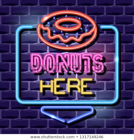 Stock photo: Donuts Neon Advertising Sign
