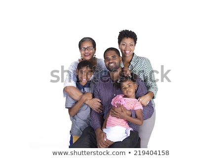 Stock photo: Black Girl Child With Grandmother In Studio White Background