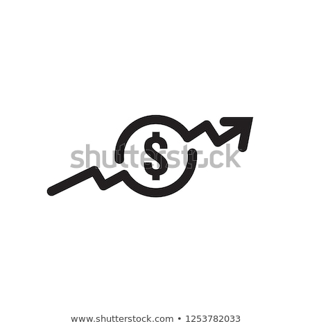 Foto stock: Dollar Increase Arrow Up Icon Money Symbol With Stretching Arrow Up Rising Prices Business Cost S
