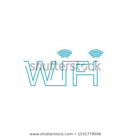 ストックフォト: Wifi Linear Sign Wireless Internet Sign Editable Stroke Stock Vector Illustration Isolated On Whi