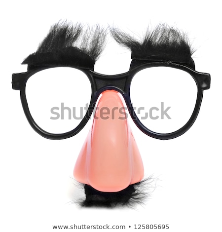 Stockfoto: Closeup Of A Fake Nose And Glasses With Furry Eyebrows