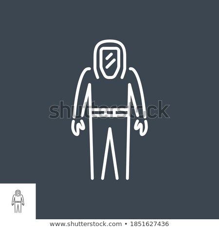 Stok fotoğraf: Biological Protection Suit Related Vector Thin Line Icon