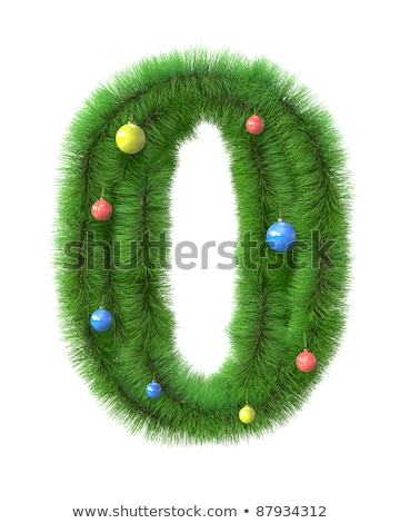 Zdjęcia stock: 0 Number Made Of Christmas Tree Branches