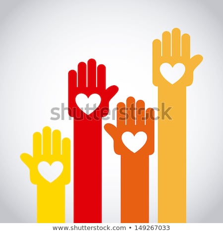 Stockfoto: People Hand Like Heart United Seamless Background