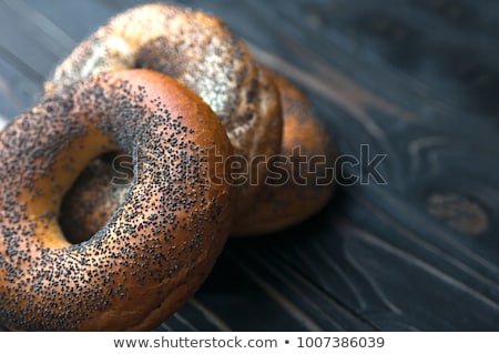 Foto stock: Fresh And Tasty Buns With With Sesame And Poppy Seeds Bagel Wit